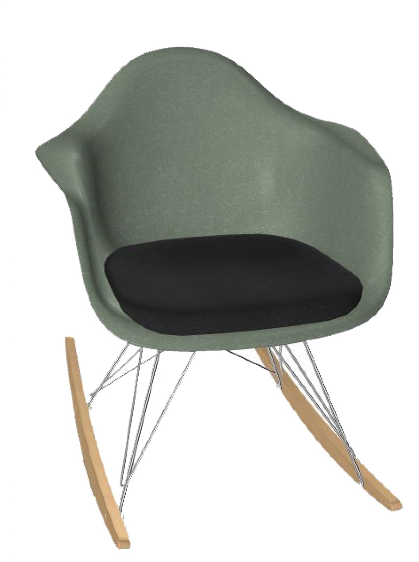 Eames Fibreglass Arm Rocking Chair RAR Rocking chair with seat cushion Vitra